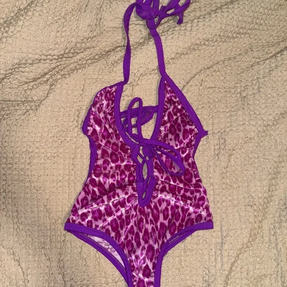 Sparkle cheetah one piece dance wear - Picture 1 of 5